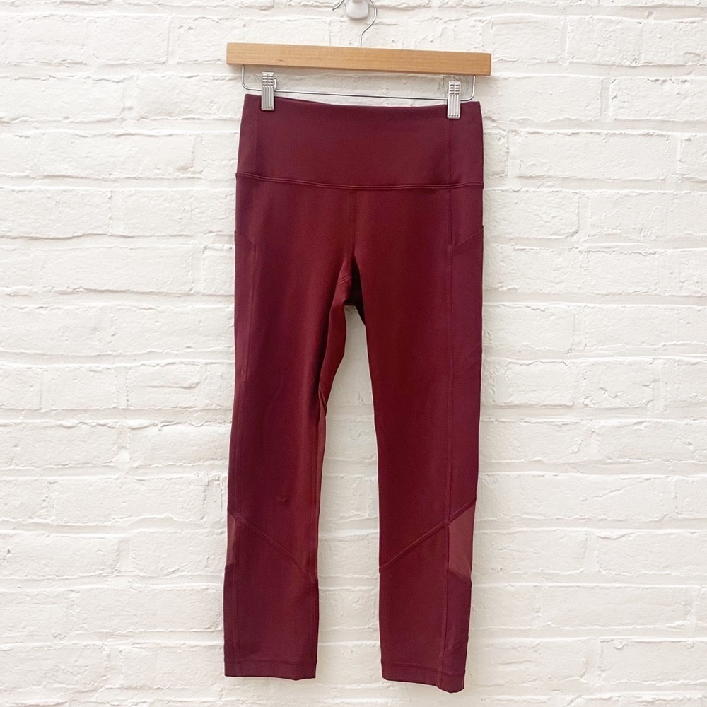 Lululemon || Pace Rival High-Rise Crop‎ 22" Red Merlot 4 Flawed